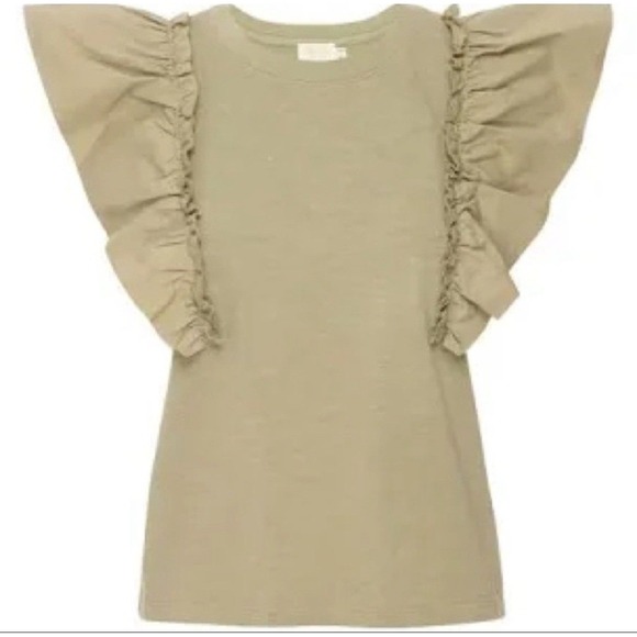 Nation LTD *flaw* Anthropologie Para Boxy Tee Sage Green Size Small - Picture 6 of 10